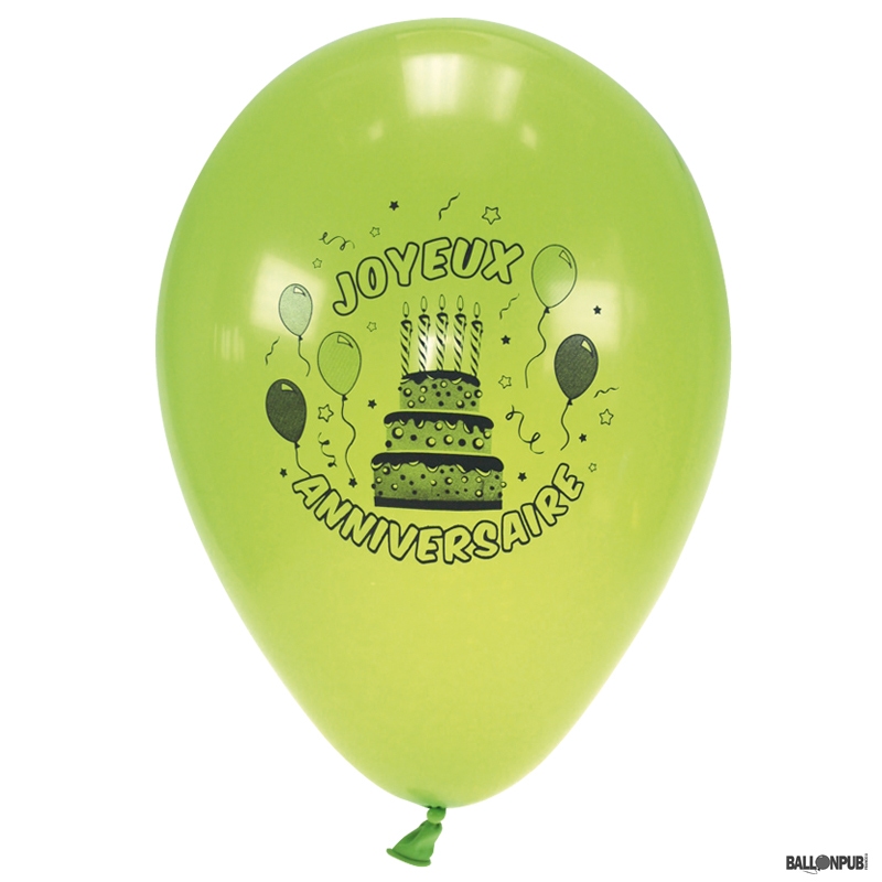 Blanc & Vert Citron 25 cm partie/Anniversaire Ballons-Multiple-Noir